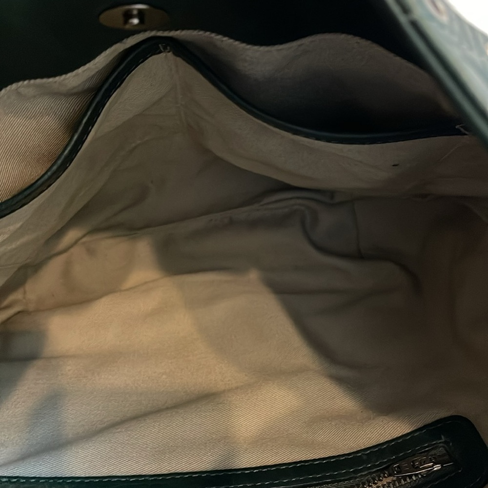 Horse and Nail handbag green silver and brown leather hobo style - Picture 13 of 15